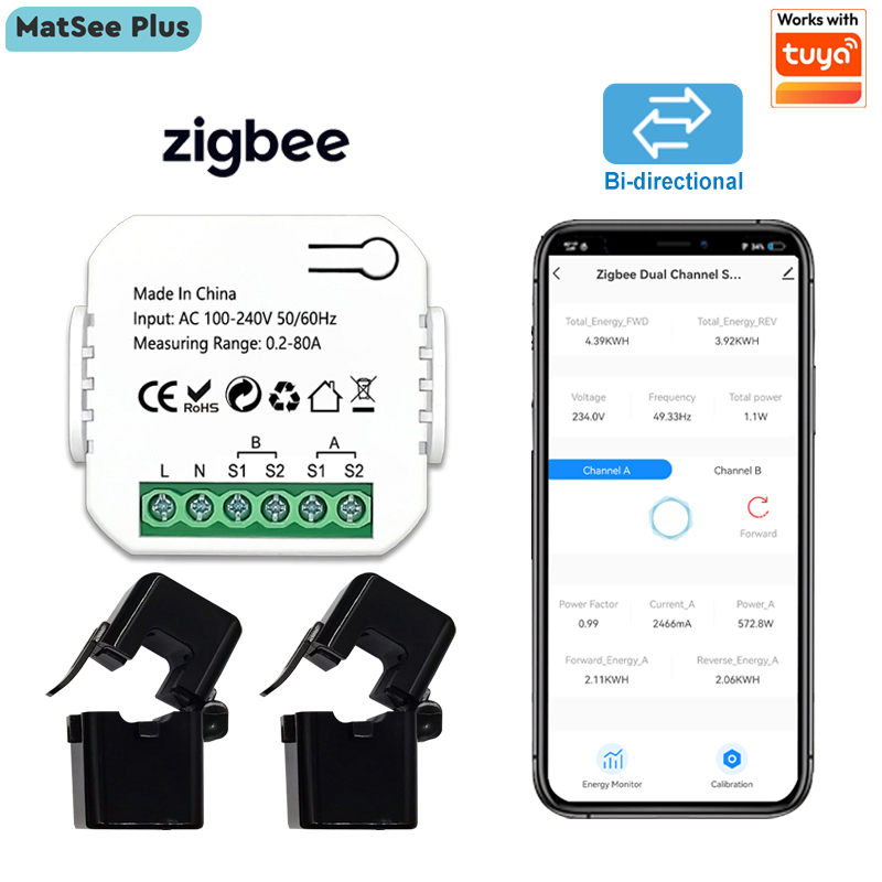 Energy Meter Bidirectional - สมาร์ทมิเตอร์วัดพลังงาน ZigBee แบบสองทิศทาง 1, 2 ช่อง
