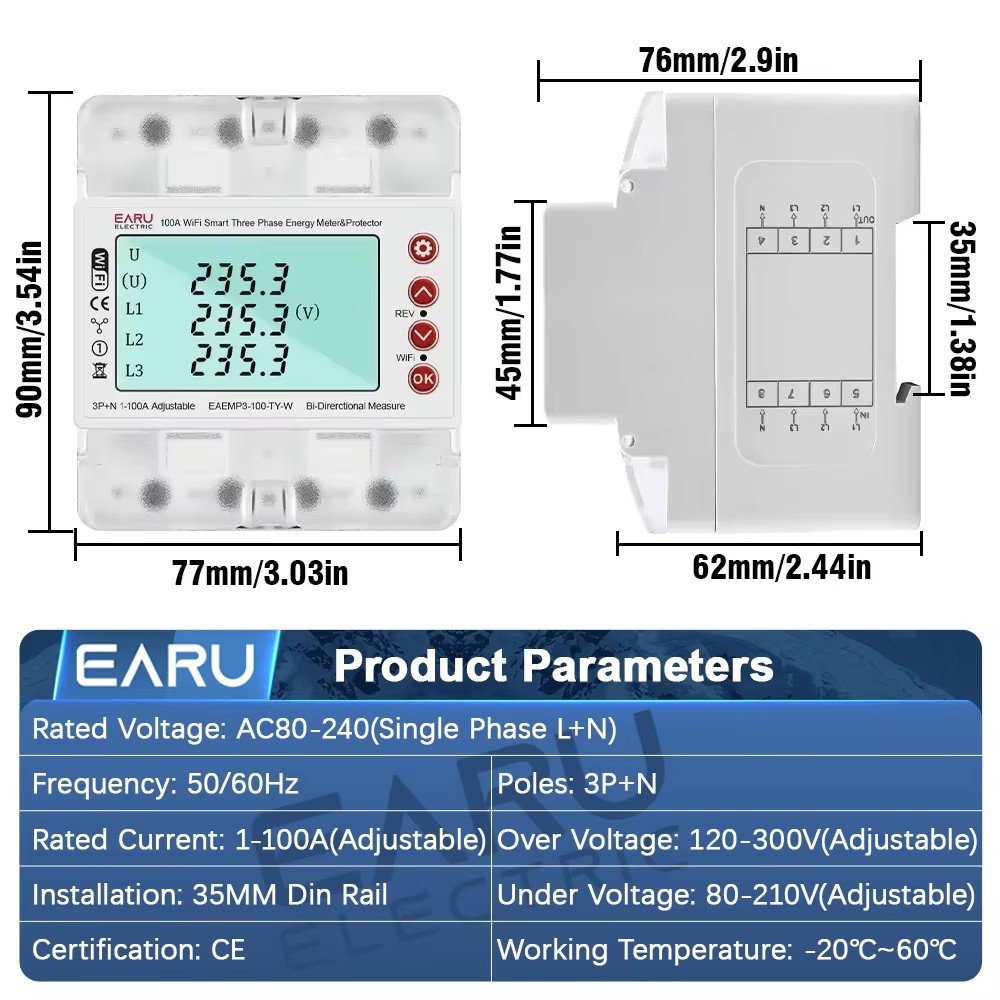 มิเตอร์วัดพลังงานไฟฟ้าอัจฉริยะ - Energy Meter Bidirectional บทวิจารณ์และราคา