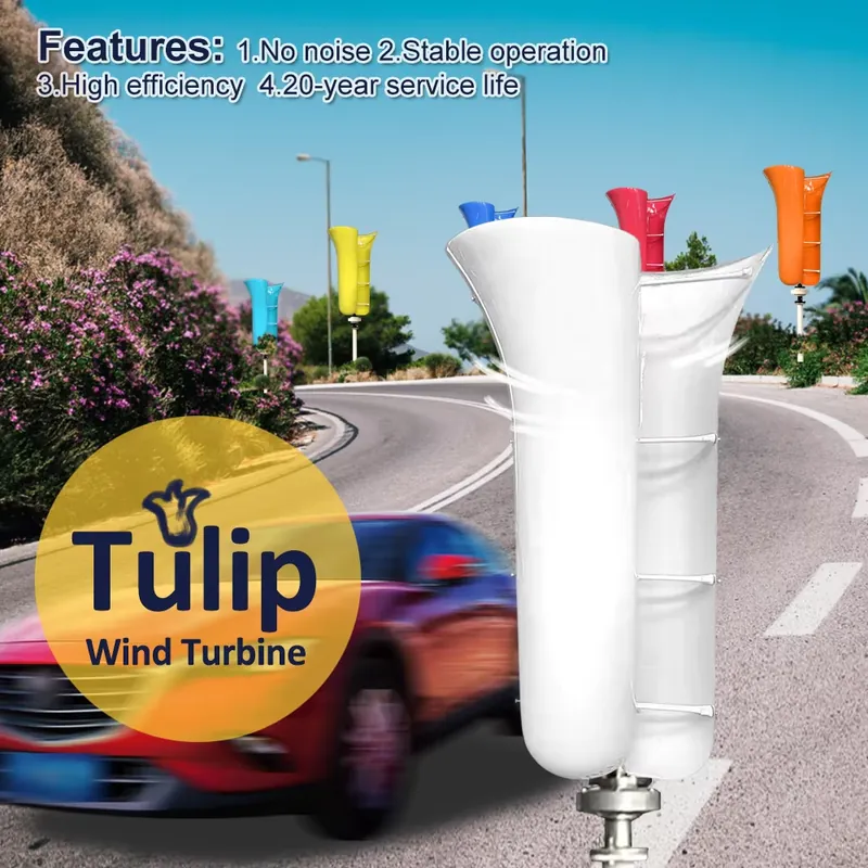 กังหันลมแนวตั้งรูปทรงดอกทิวลิป - Wind Turbine Generator บทวิจารณ์และราคา